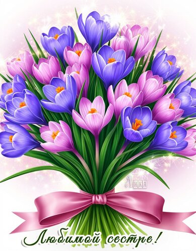 Открытка Сестре