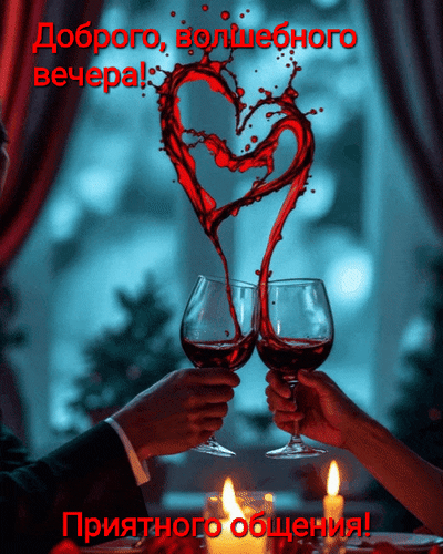 Анимированная открытка Доброго, волшебного вечера! Приятного общения!