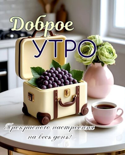 Открытка Доброе утро. Прекрасного настроения на весь день