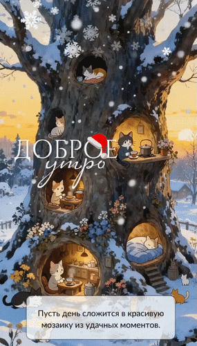 Анимированная открытка Доброе утро. Пусть день сложится в красивую мозаику из удачных моментов.