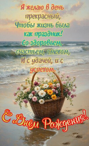 Открытка Ч желаю в день прекрасный, чтобы жизнь была как праздник