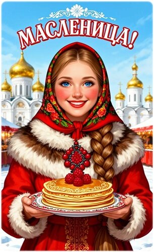 Открытка С МАСЛЕНИЦЕЙ!