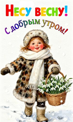 Открытка С добрым утром. Несу весну