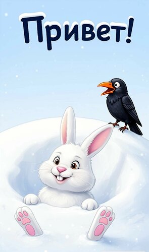 Открытка Привет