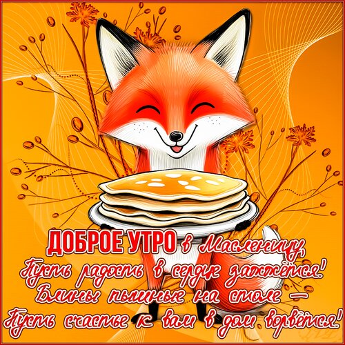 Открытка утро доброе. масленица