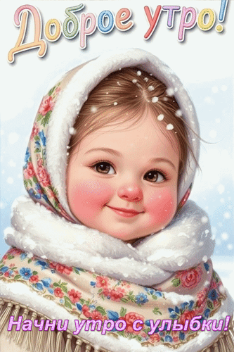Анимированная открытка Доброе утро! Начни утро с улыбки!