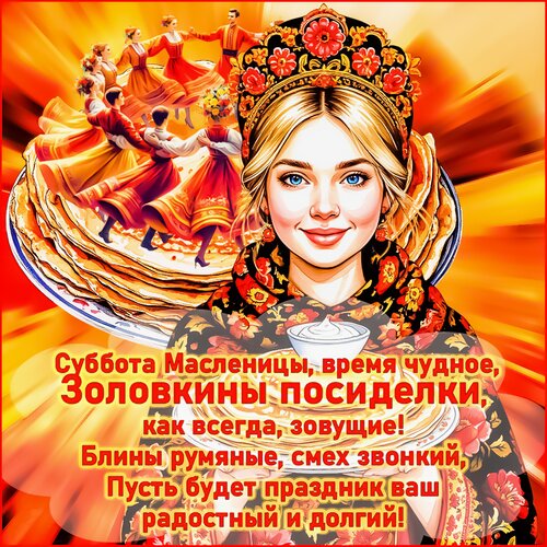 Открытка масленица. золовкины посиделки. суббота