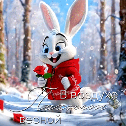 Анимированная открытка В воздухе пахнет Весной