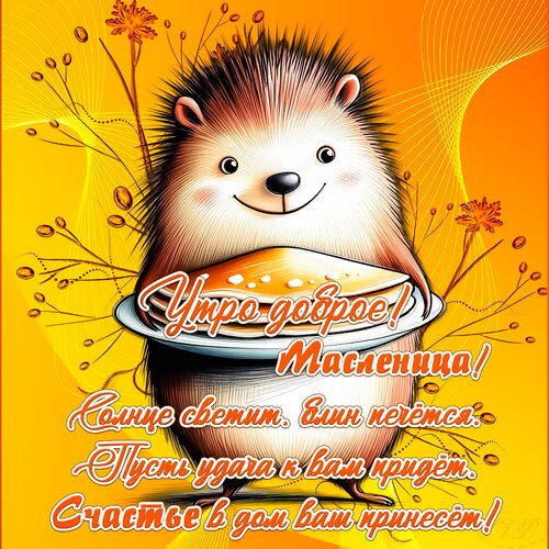 Открытка утро доброе. масленица