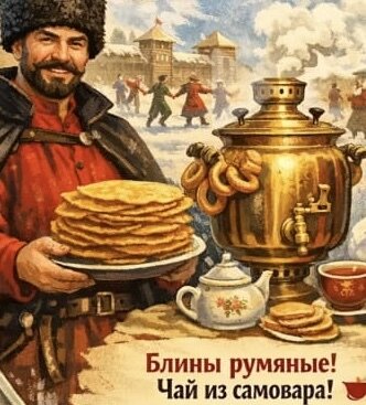 Открытка Блины румяные