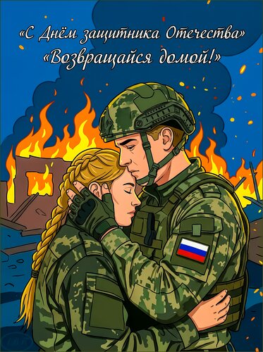 Открытка С 23 февраля! С днем защитника Отечества!