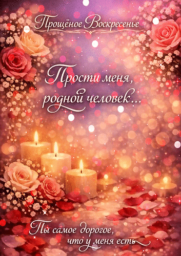 Анимированная открытка Прощёное Воскресенье! Прости меня, родной человек... Ты самое дорогое, что у меня есть
