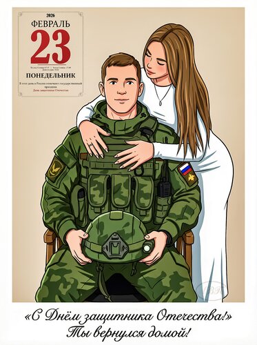 Открытка С 23 февраля! С днем защитника Отечества!