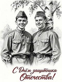 Открытка с пожеланиями 23 Февраля