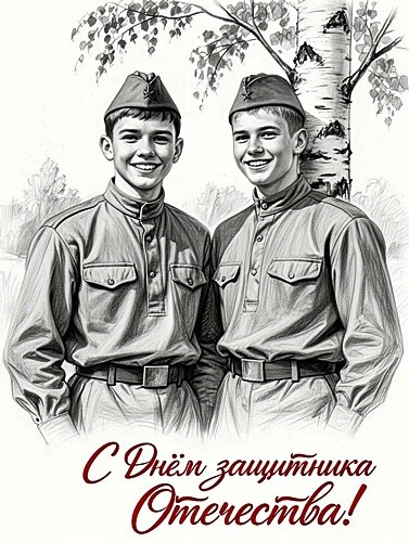 Открытка 23 февраля