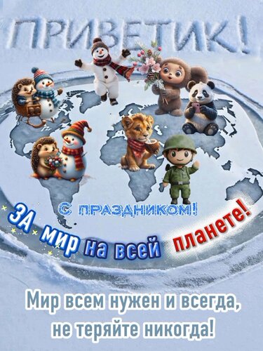 Открытка За мир на всей планете! С праздником!