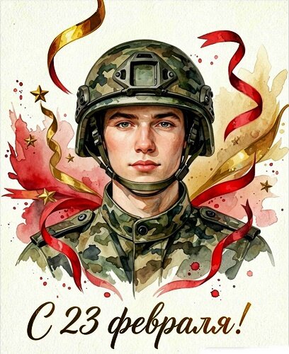 Открытка 23 февраля