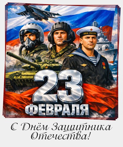 Открытка С 23 февраля! С днем защитника Отечества!
