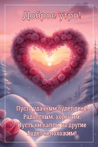 Анимированная открытка Доброе утро! Пусть удачным будет день! Радостным, хорошим, пусть ни капли на другие будет непохожим!