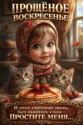 Анимированная открытка Прощёное воскресенье. В этот светлый день, без лишних слов - Простите меня...