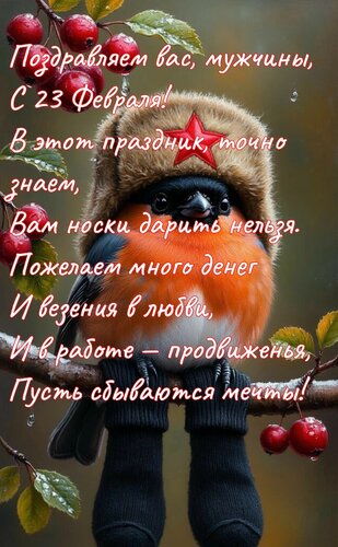 Открытка Поздравляем вас мужчины с 23 февраля. В этот праздник точно знаем, вам носки дарить нельзя