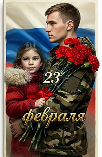 Открытка 23 февраля