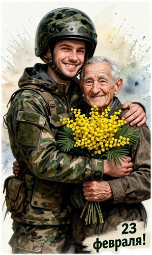 Открытка 23 Февраля