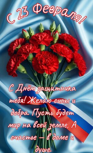 Открытка С 23 февраля. С днём защитника тебя. Желаю силы и добра