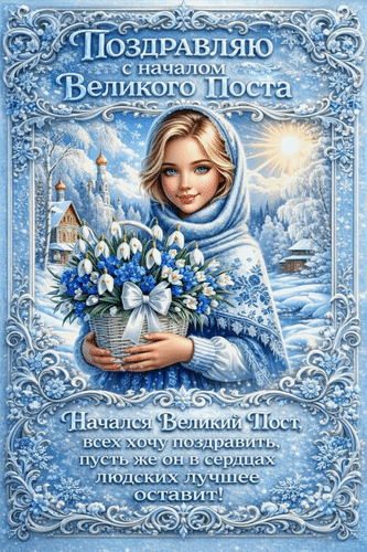 Анимированная открытка Поздравляю с началом Великого Поста. Начался Великий Пост, всех хочу поздравить.