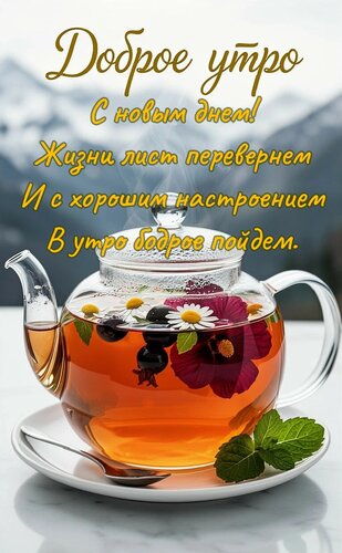Открытка Доброе утро. С новым днём, жизни лист перевернём