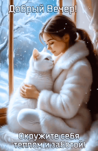 Анимированная открытка Добрый вечер! Окружите себя теплом и заботой!