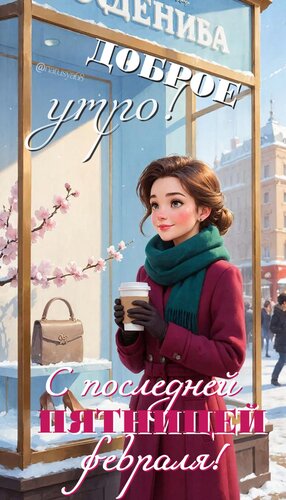 Открытка Доброе утро! С последней пятницей февраля!