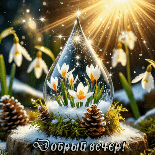 Анимированная открытка Добрый вечер