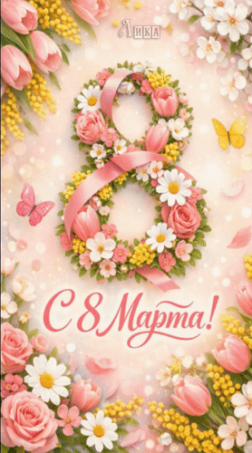 Анимированная открытка С 8 марта. Доброе утро
