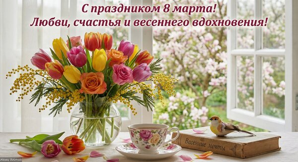 Открытка Дорогие женщины, с праздником! Пусть сердце наполняется теплом, а душа — гармонией!