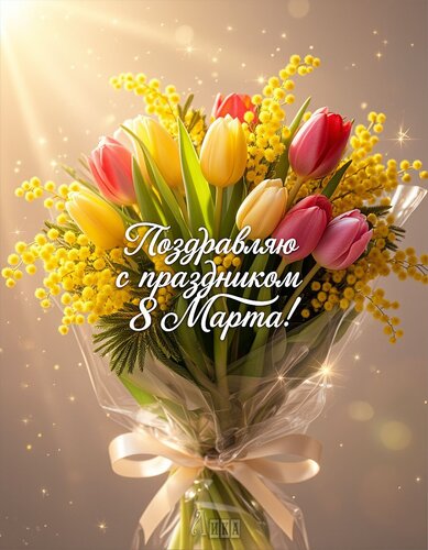 Открытка С 8 Марта