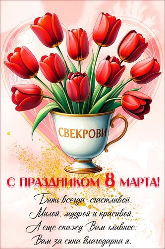 Открытка С днем 8 марта.свекрови