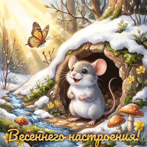 Анимированная открытка Весеннего настроения!