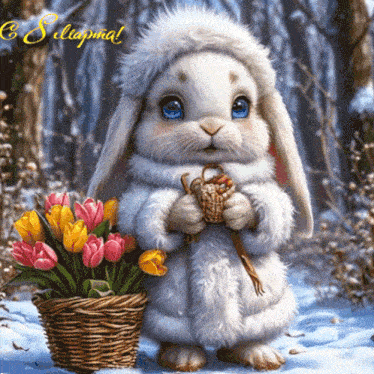 Анимированная открытка С 8 мартом