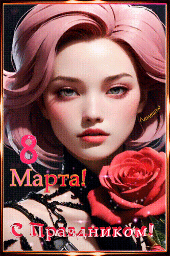 Анимированная открытка С Праздником! 8 Марта!