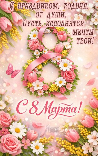 Открытка С 8 Марта