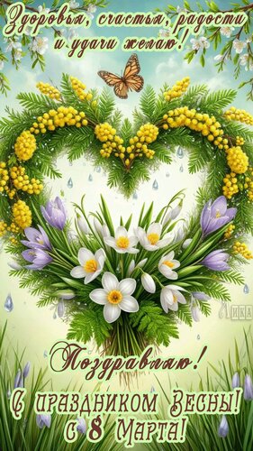 Открытка С 8 Марта