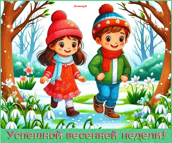 Анимированная открытка Успешной весенней недели!