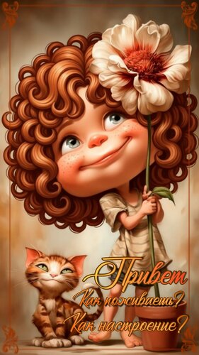 Открытка Привет. Как поживаешь? Как настроение?