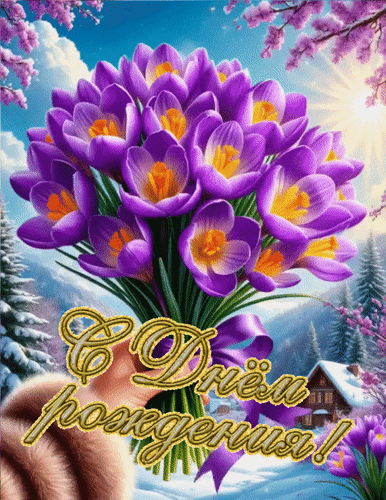 Анимированная открытка С днём рождения!