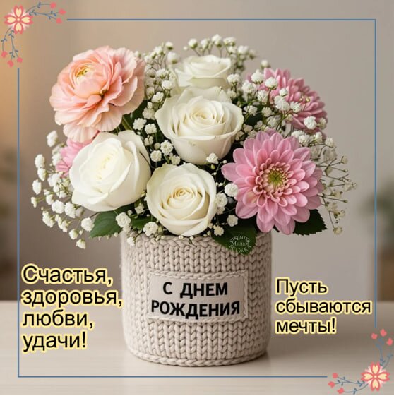 Открытка С днем рождения.