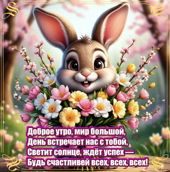 Открытка Доброе утро, мир большой, День встречает нас с тобой,