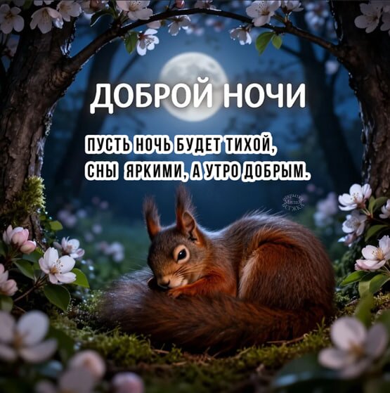 Открытка Доброй ночи