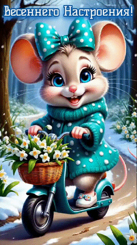 Анимированная открытка ВЕСЕННЕГО НАСТРОЕНИЯ!