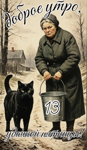 Открытка Доброе утро, удачной пятницы 13!